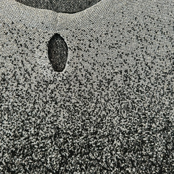 Notations Black Silver Glitter Holiday batwing formal event keyhole sweater 1X - Picture 11 of 16